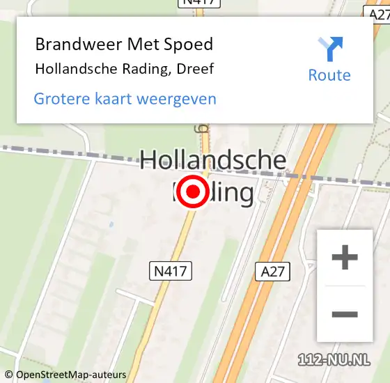 Locatie op kaart van de 112 melding: Brandweer Met Spoed Naar Hollandsche Rading, Dreef op 6 mei 2018 17:41