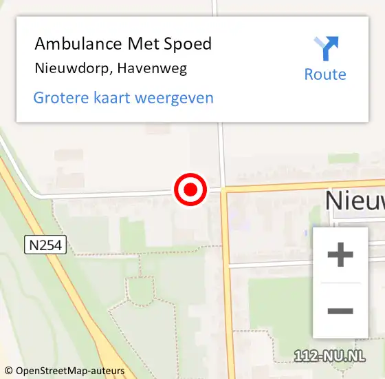 Locatie op kaart van de 112 melding: Ambulance Met Spoed Naar Nieuwdorp, Havenweg op 6 mei 2018 18:31