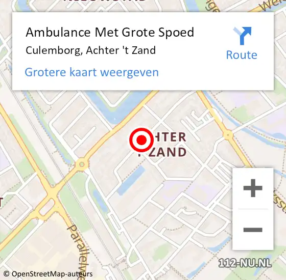 Locatie op kaart van de 112 melding: Ambulance Met Grote Spoed Naar Culemborg, Achter 't Zand op 6 mei 2018 19:14