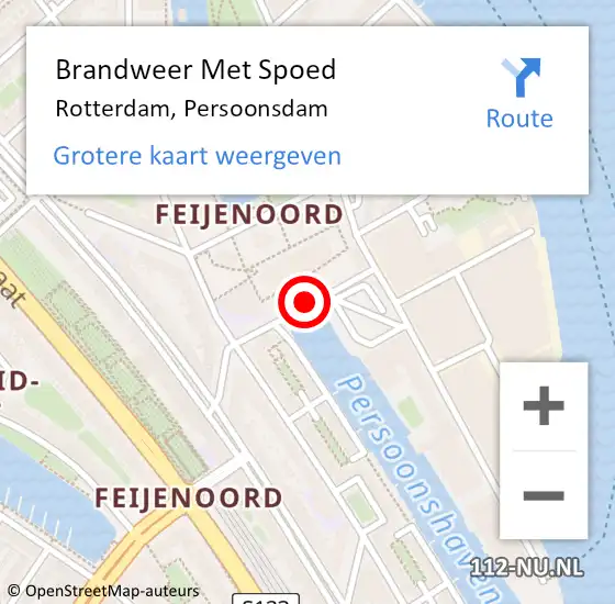 Locatie op kaart van de 112 melding: Brandweer Met Spoed Naar Rotterdam, Persoonsdam op 6 mei 2018 19:18