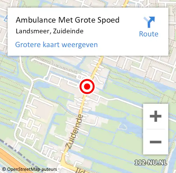 Locatie op kaart van de 112 melding: Ambulance Met Grote Spoed Naar Landsmeer, Zuideinde op 7 mei 2018 06:52