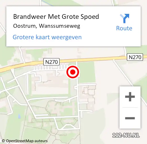 Locatie op kaart van de 112 melding: Brandweer Met Grote Spoed Naar Oostrum, Wanssumseweg op 7 mei 2018 07:37