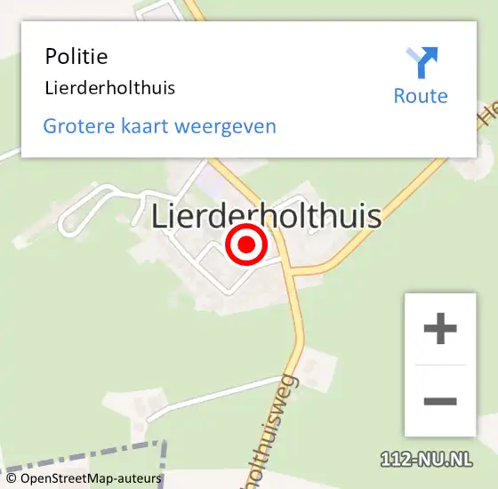 Locatie op kaart van de 112 melding: Politie Lierderholthuis op 24 februari 2014 13:26