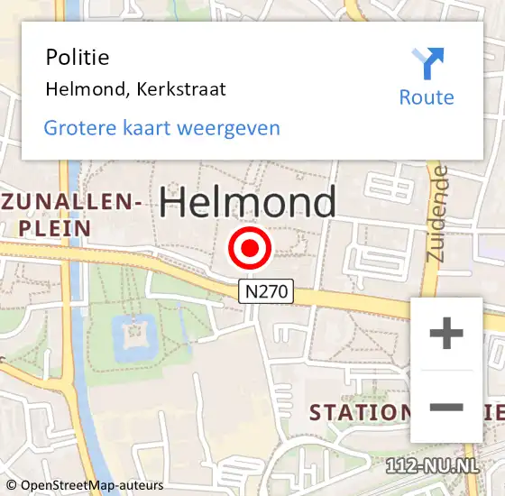 Locatie op kaart van de 112 melding: Politie Helmond, Kerkstraat op 7 mei 2018 11:39