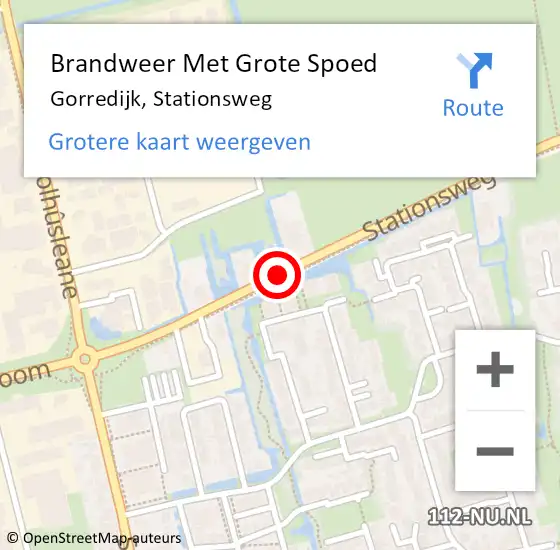 Locatie op kaart van de 112 melding: Brandweer Met Grote Spoed Naar Gorredijk, Stationsweg op 7 mei 2018 15:20