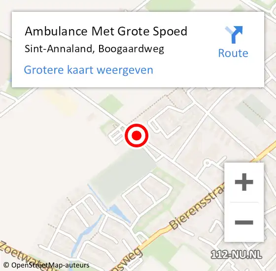 Locatie op kaart van de 112 melding: Ambulance Met Grote Spoed Naar Sint-Annaland, Boogaardweg op 7 mei 2018 16:16
