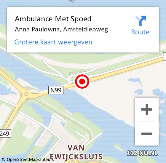 Locatie op kaart van de 112 melding: Ambulance Met Spoed Naar Anna Paulowna, Amsteldiepweg op 7 mei 2018 18:18