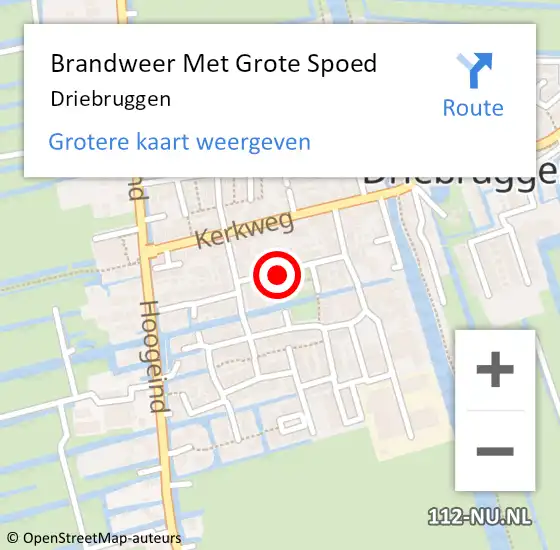 Locatie op kaart van de 112 melding: Brandweer Met Grote Spoed Naar Driebruggen op 7 mei 2018 21:55