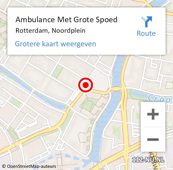Locatie op kaart van de 112 melding: Ambulance Met Grote Spoed Naar Rotterdam, Noordplein op 8 mei 2018 03:27