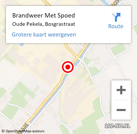 Locatie op kaart van de 112 melding: Brandweer Met Spoed Naar Oude Pekela, Bosgrastraat op 8 mei 2018 08:40