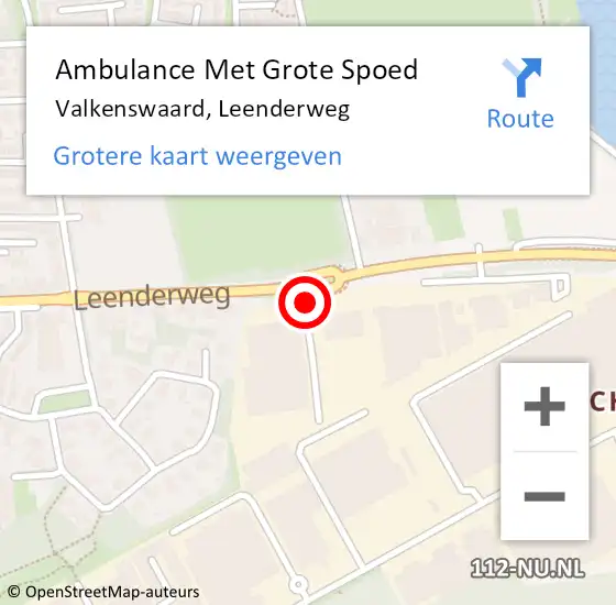Locatie op kaart van de 112 melding: Ambulance Met Grote Spoed Naar Valkenswaard, Leenderweg op 8 mei 2018 14:01