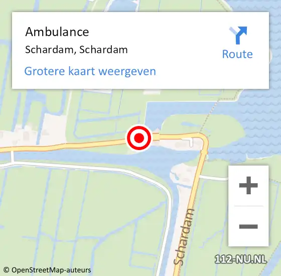 Locatie op kaart van de 112 melding: Ambulance Schardam, Schardam op 8 mei 2018 14:20