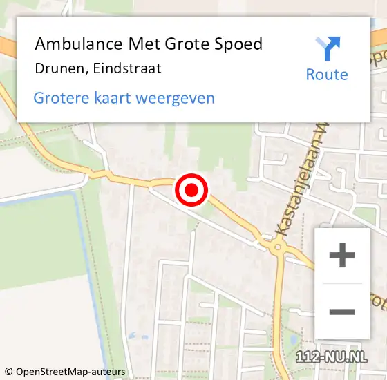 Locatie op kaart van de 112 melding: Ambulance Met Grote Spoed Naar Drunen, Eindstraat op 8 mei 2018 15:24