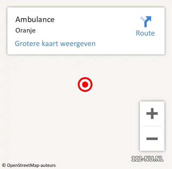 Locatie op kaart van de 112 melding: Ambulance Oranje op 8 mei 2018 18:58