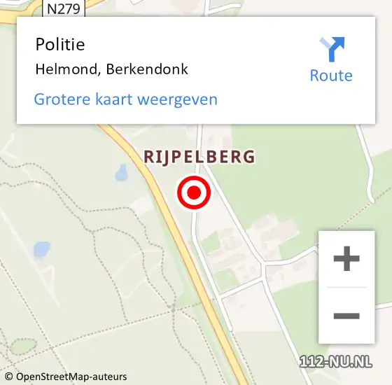 Locatie op kaart van de 112 melding: Politie Helmond, Berkendonk op 8 mei 2018 20:36