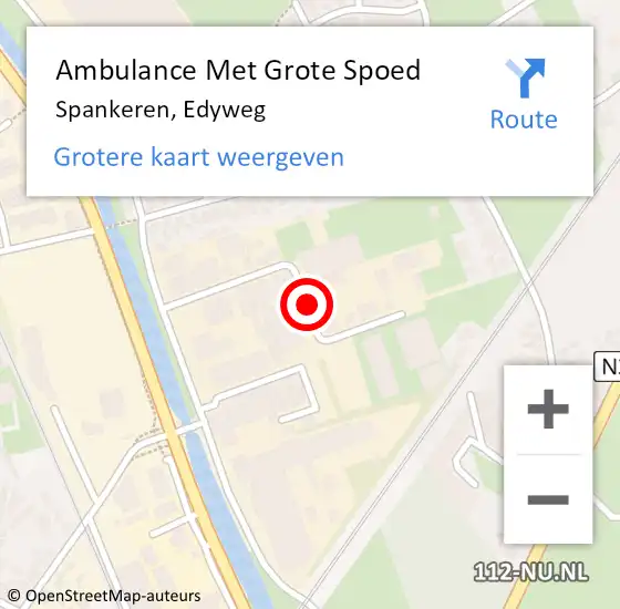 Locatie op kaart van de 112 melding: Ambulance Met Grote Spoed Naar Spankeren, Edyweg op 9 mei 2018 09:51