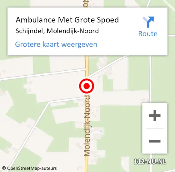 Locatie op kaart van de 112 melding: Ambulance Met Grote Spoed Naar Schijndel, Molendijk-Noord op 9 mei 2018 14:51