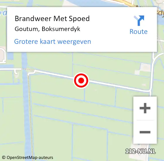 Locatie op kaart van de 112 melding: Brandweer Met Spoed Naar Goutum, Boksumerdyk op 9 mei 2018 15:34
