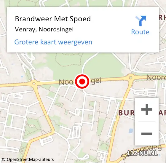 Locatie op kaart van de 112 melding: Brandweer Met Spoed Naar Venray, Noordsingel op 10 mei 2018 09:00