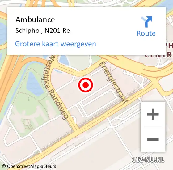 Locatie op kaart van de 112 melding: Ambulance Schiphol, N232 Re op 10 mei 2018 18:25