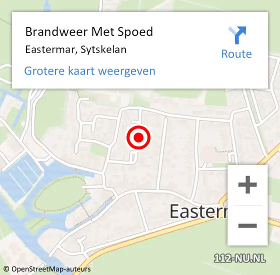 Locatie op kaart van de 112 melding: Brandweer Met Spoed Naar Eastermar, Sytskelan op 10 mei 2018 19:18
