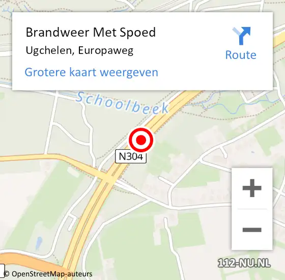 Locatie op kaart van de 112 melding: Brandweer Met Spoed Naar Ugchelen, Europaweg op 10 mei 2018 21:19