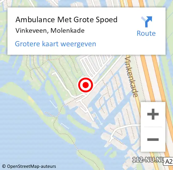 Locatie op kaart van de 112 melding: Ambulance Met Grote Spoed Naar Vinkeveen, Molenkade op 11 mei 2018 03:14