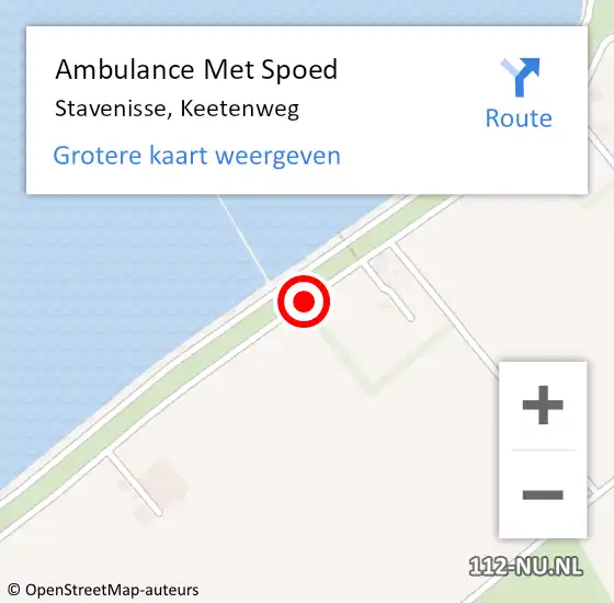 Locatie op kaart van de 112 melding: Ambulance Met Spoed Naar Stavenisse, Keetenweg op 11 mei 2018 07:29