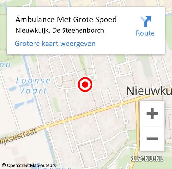 Locatie op kaart van de 112 melding: Ambulance Met Grote Spoed Naar Nieuwkuijk, De Steenenborch op 11 mei 2018 10:58