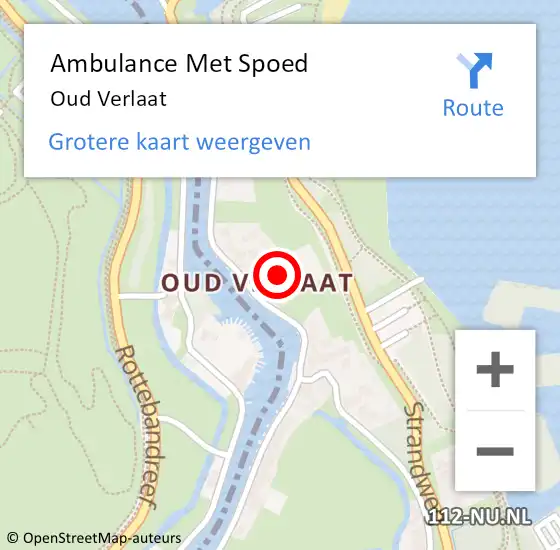 Locatie op kaart van de 112 melding: Ambulance Met Spoed Naar Oud Verlaat op 11 mei 2018 11:41