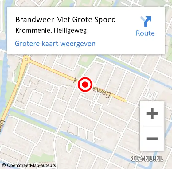 Locatie op kaart van de 112 melding: Brandweer Met Grote Spoed Naar Krommenie, Heiligeweg op 11 mei 2018 14:02