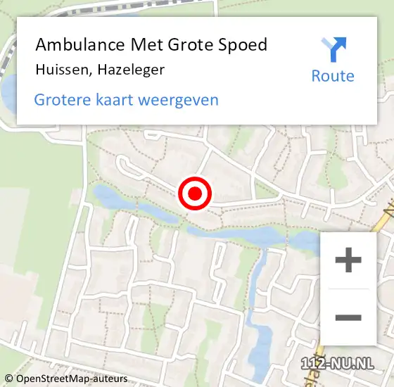 Locatie op kaart van de 112 melding: Ambulance Met Grote Spoed Naar Huissen, Hazeleger op 24 februari 2014 20:26