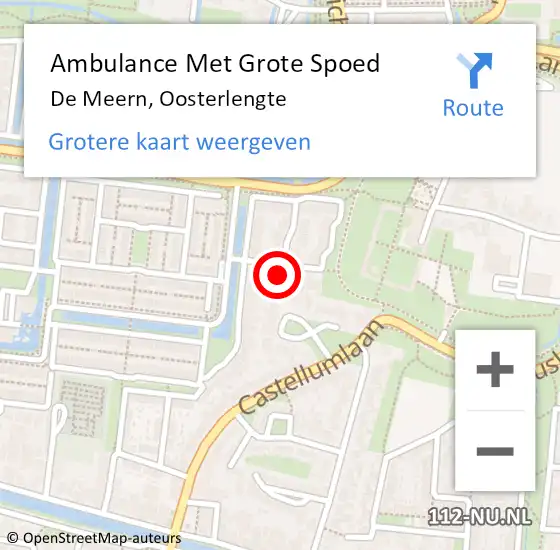 Locatie op kaart van de 112 melding: Ambulance Met Grote Spoed Naar De Meern, Oosterlengte op 11 mei 2018 16:25
