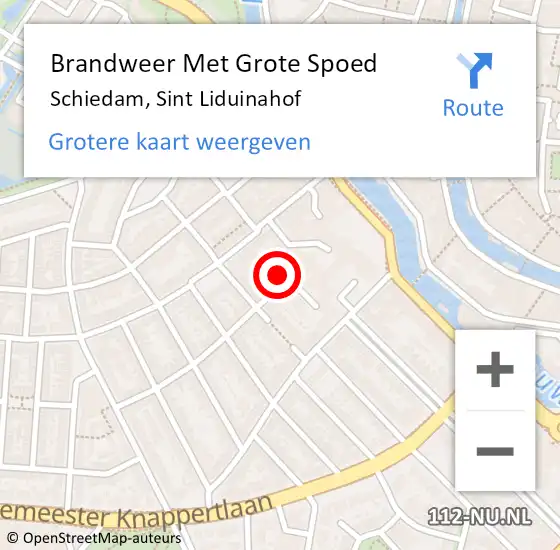 Locatie op kaart van de 112 melding: Brandweer Met Grote Spoed Naar Schiedam, Sint Liduinahof op 11 mei 2018 19:05