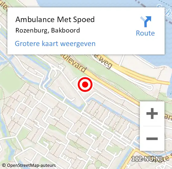 Locatie op kaart van de 112 melding: Ambulance Met Spoed Naar Rozenburg, Bakboord op 11 mei 2018 20:22