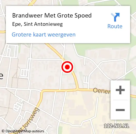 Locatie op kaart van de 112 melding: Brandweer Met Grote Spoed Naar Epe, Sint Antonieweg op 11 mei 2018 20:51