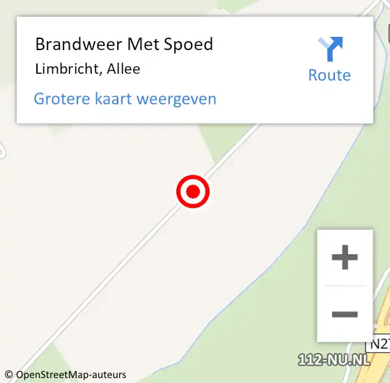 Locatie op kaart van de 112 melding: Brandweer Met Spoed Naar Limbricht, Allee op 12 mei 2018 00:44
