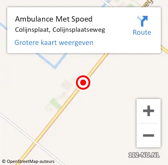 Locatie op kaart van de 112 melding: Ambulance Met Spoed Naar Colijnsplaat, Colijnsplaatseweg op 12 mei 2018 10:40