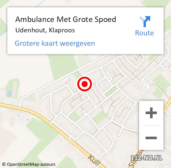 Locatie op kaart van de 112 melding: Ambulance Met Grote Spoed Naar Udenhout, Klaproos op 12 mei 2018 13:09