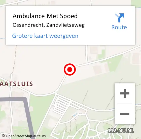 Locatie op kaart van de 112 melding: Ambulance Met Spoed Naar Ossendrecht, Zandvlietseweg op 12 mei 2018 14:54