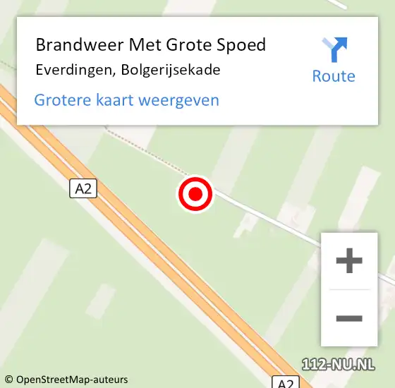 Locatie op kaart van de 112 melding: Brandweer Met Grote Spoed Naar Everdingen, Bolgerijsekade op 12 mei 2018 16:30