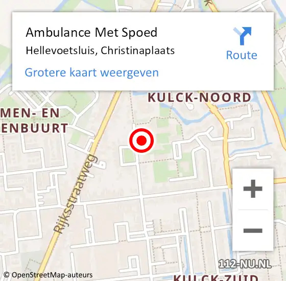 Locatie op kaart van de 112 melding: Ambulance Met Spoed Naar Hellevoetsluis, Christinaplaats op 12 mei 2018 16:44