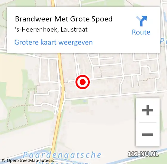 Locatie op kaart van de 112 melding: Brandweer Met Grote Spoed Naar 's-Heerenhoek, Laustraat op 12 mei 2018 16:58