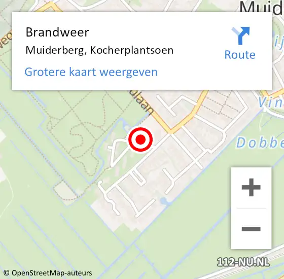 Locatie op kaart van de 112 melding: Brandweer Muiderberg, Kocherplantsoen op 12 mei 2018 22:15