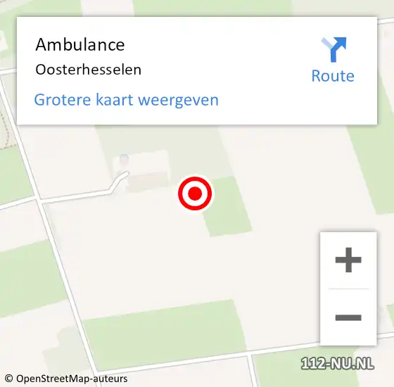 Locatie op kaart van de 112 melding: Ambulance Oosterhesselen op 13 mei 2018 00:50