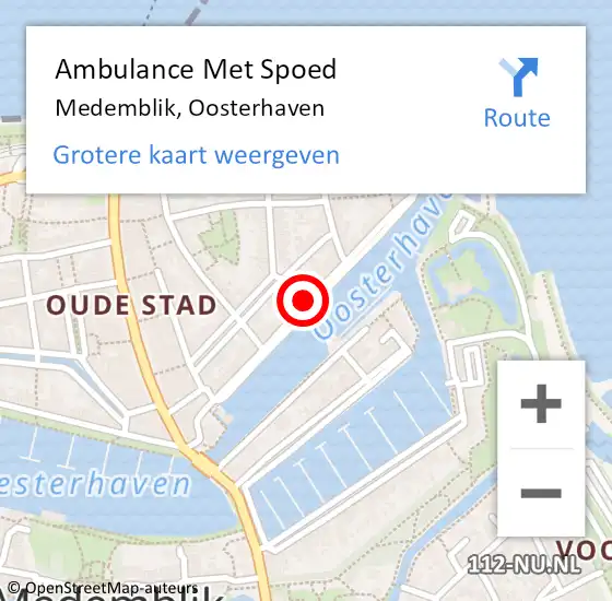 Locatie op kaart van de 112 melding: Ambulance Met Spoed Naar Medemblik, Oosterhaven op 13 mei 2018 02:10