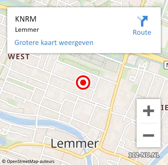 Locatie op kaart van de 112 melding: KNRM Lemmer op 13 mei 2018 14:52