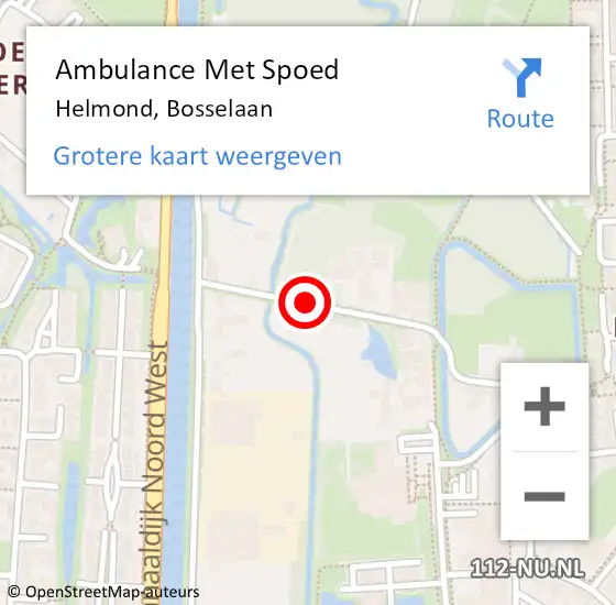 Locatie op kaart van de 112 melding: Ambulance Met Spoed Naar Helmond, Bosselaan op 13 mei 2018 16:32