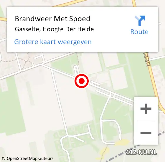 Locatie op kaart van de 112 melding: Brandweer Met Spoed Naar Gasselte, Hoogte Der Heide op 13 mei 2018 19:04