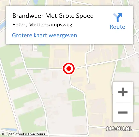 Locatie op kaart van de 112 melding: Brandweer Met Grote Spoed Naar Enter, Mettenkampsweg op 20 mei 2018 01:09